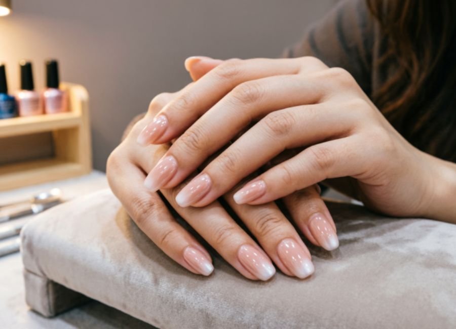 are acrylic nails safe — beautiful acrylic nails on woman's hands"