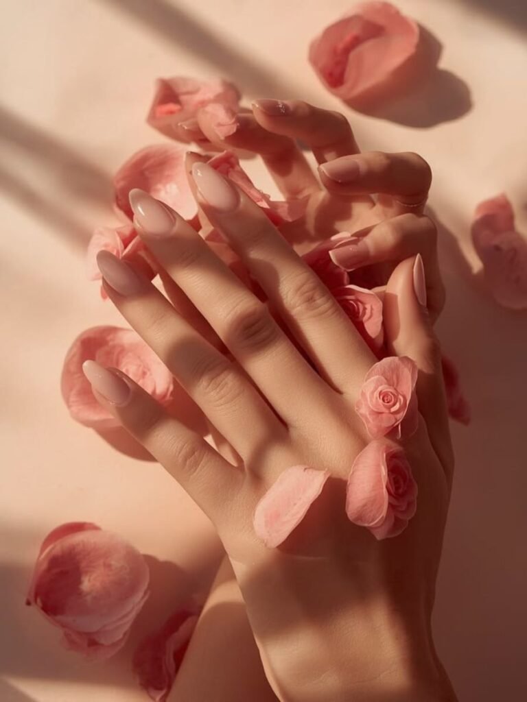 acrylic nail designs with pink ombre nude glitter and french tips on coffin nails