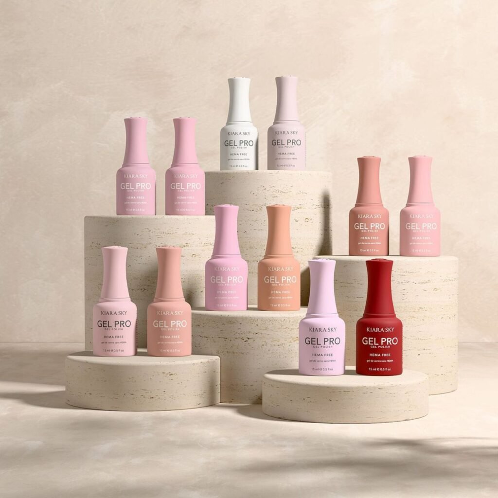 "top professional acrylic nail products brands on salon shelf"