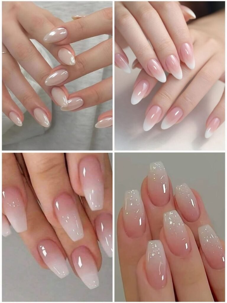 long acrylic nail designs including french tip ombre marble and solid color styles