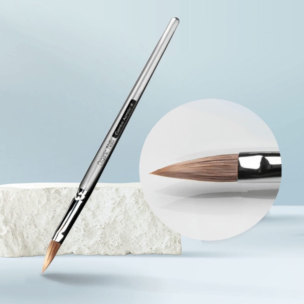 "size 8 acrylic nail brush best for beginners on white background"