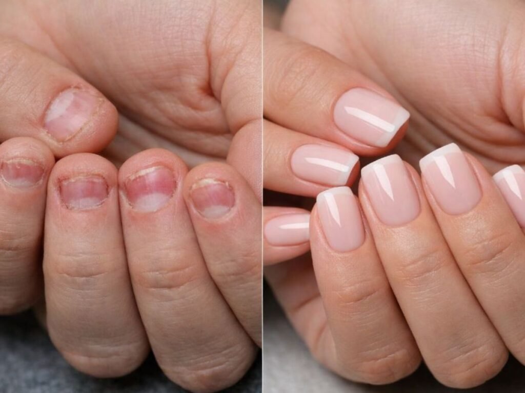 are acrylic nails safe — comparison of healthy nails vs damaged nails