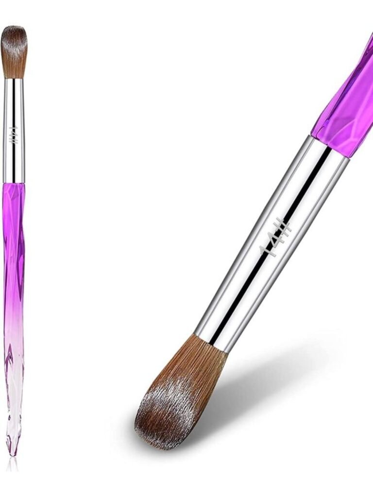 acrylic nail brush size guide — different brush sizes from small to large on white background