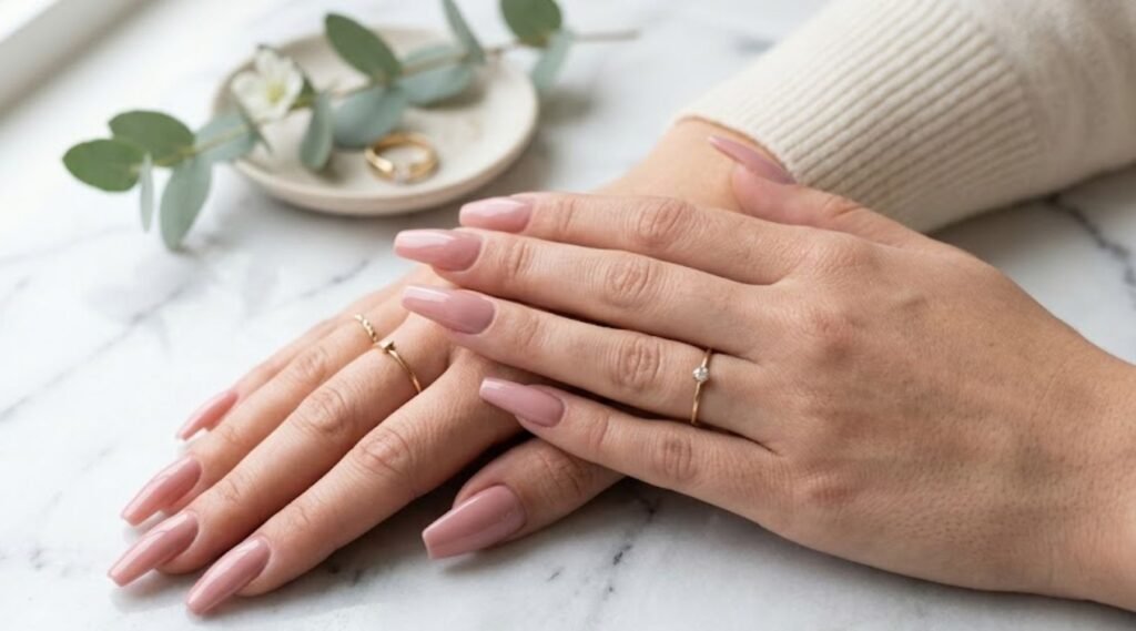 are acrylic nails damaging to natural nails — close-up of acrylic nails on hands