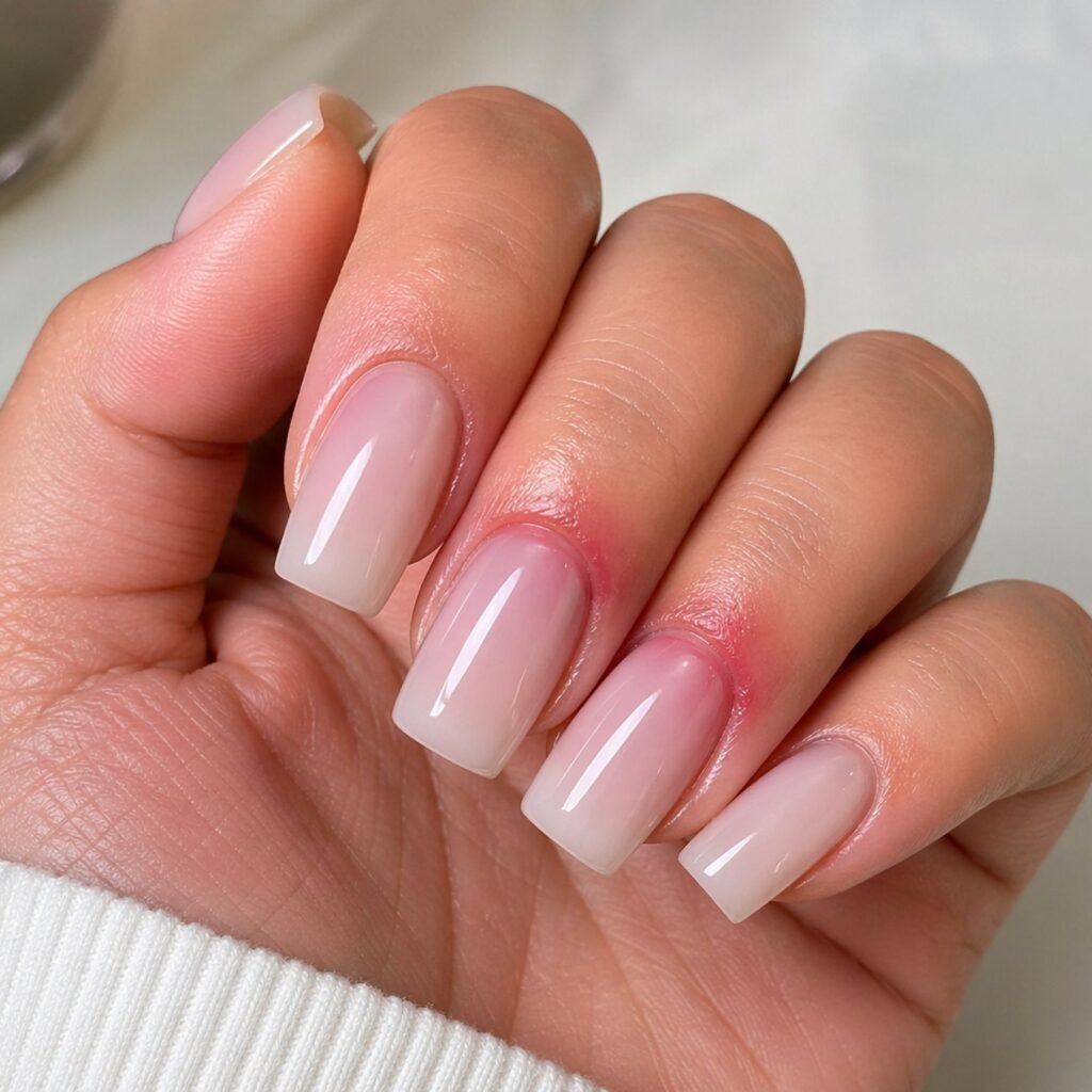 why do acrylic nails hurt showing redness and pressure on nail bed after acrylic application