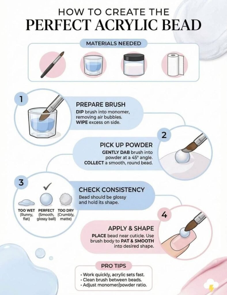 “How to apply acrylic nails step by step for beginners”