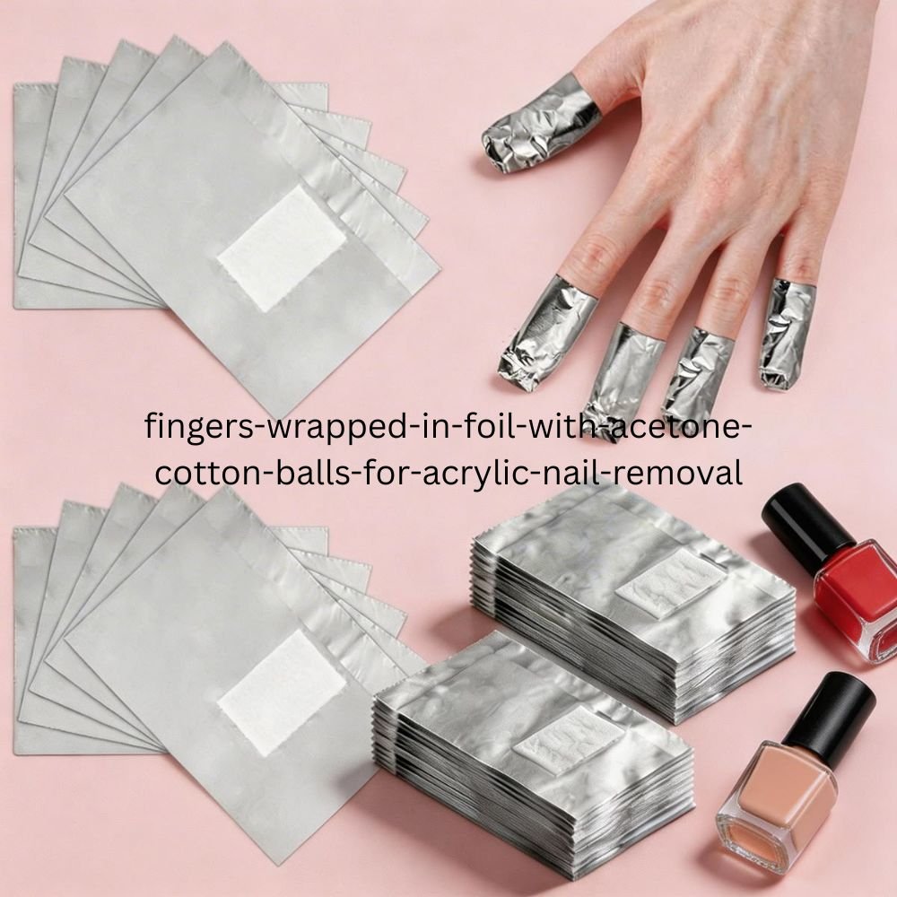 safe acrylic nail removal at home using acetone and foil method