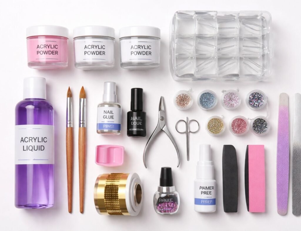 cheap acrylic nail supplies kit for beginners with tools and products