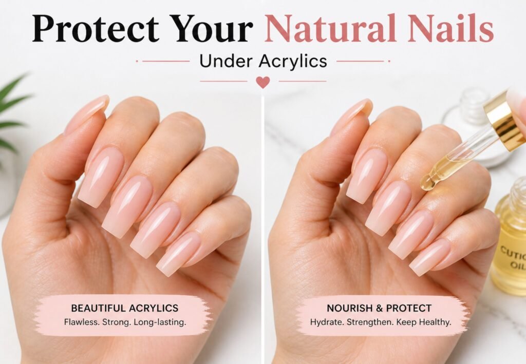 how to protect natural nails under acrylics with proper nail care routine