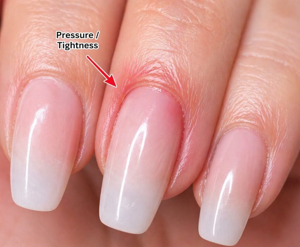 why do acrylic nails hurt due to tight acrylic application pressure