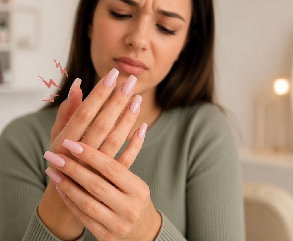 why do acrylic nails hurt after getting them done for the first time