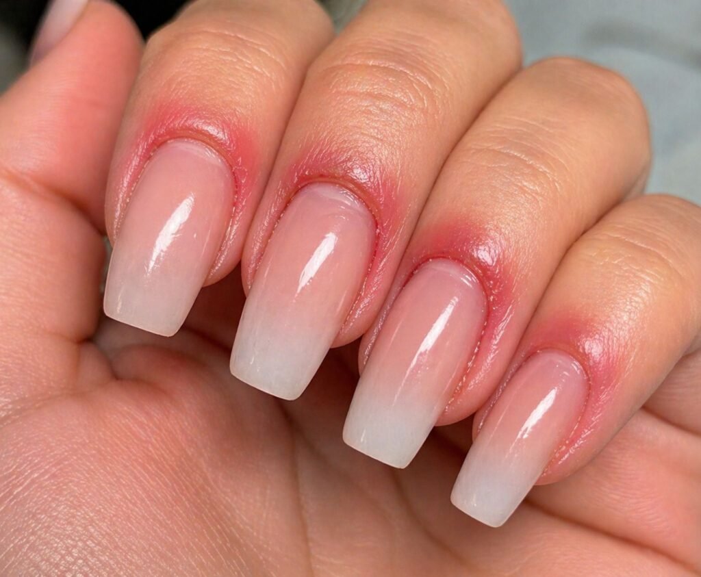 why do acrylic nails hurt due to allergic reaction redness and swelling