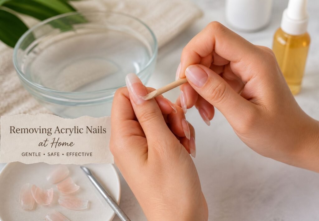 damaged nails caused by acetone dryness and irritation