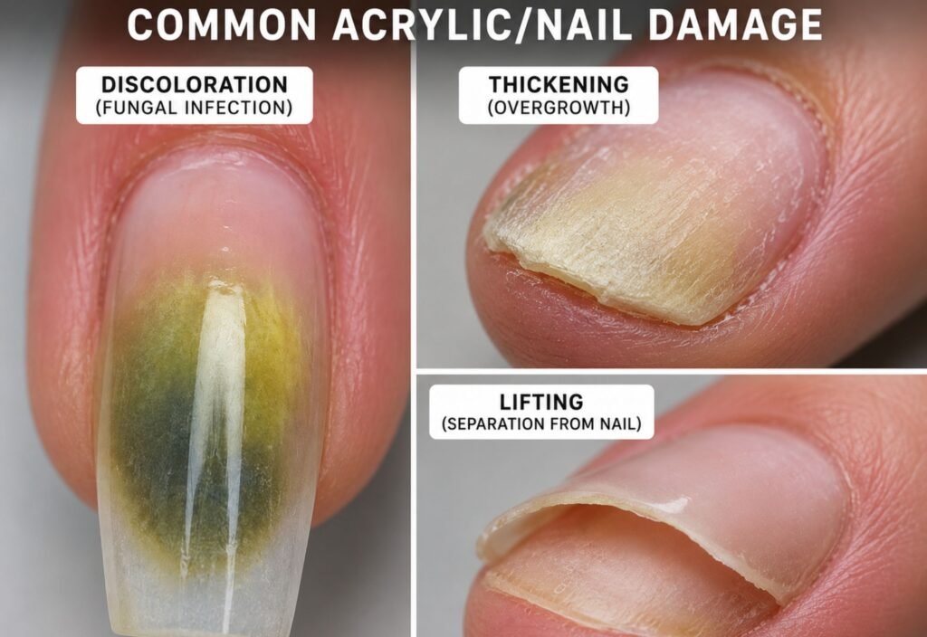 symptoms of fingernail fungus from acrylic nails