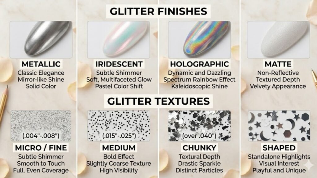pink and white ombre acrylic nails with glitter styles