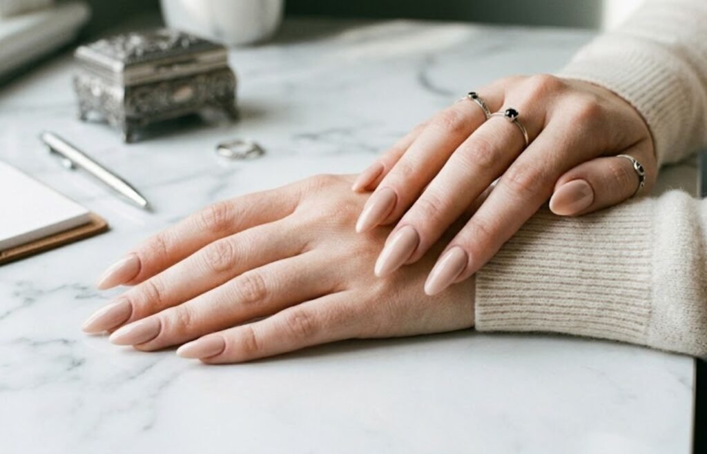 black almond acrylic nails classy manicure