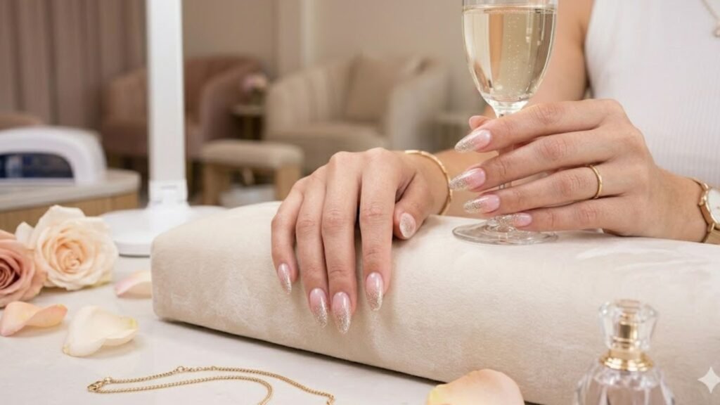elegant glitter ombre acrylic nails for special occasions