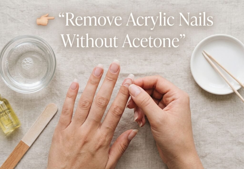 remove acrylic nails without acetone at home step by step