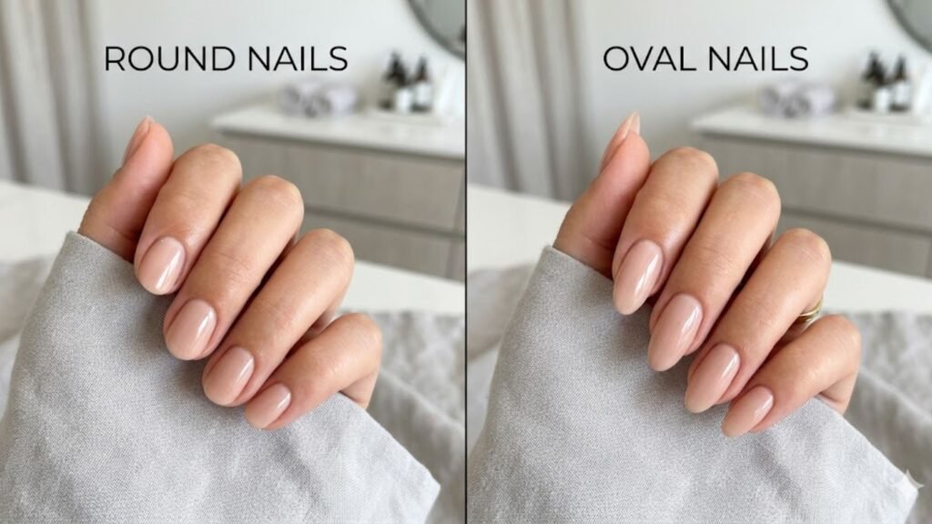 round and oval acrylic nail shapes comparison