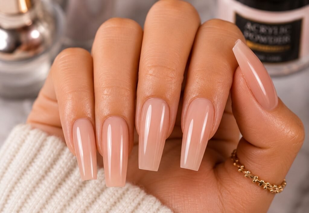 strong acrylic nail powder manicure for long lasting wear