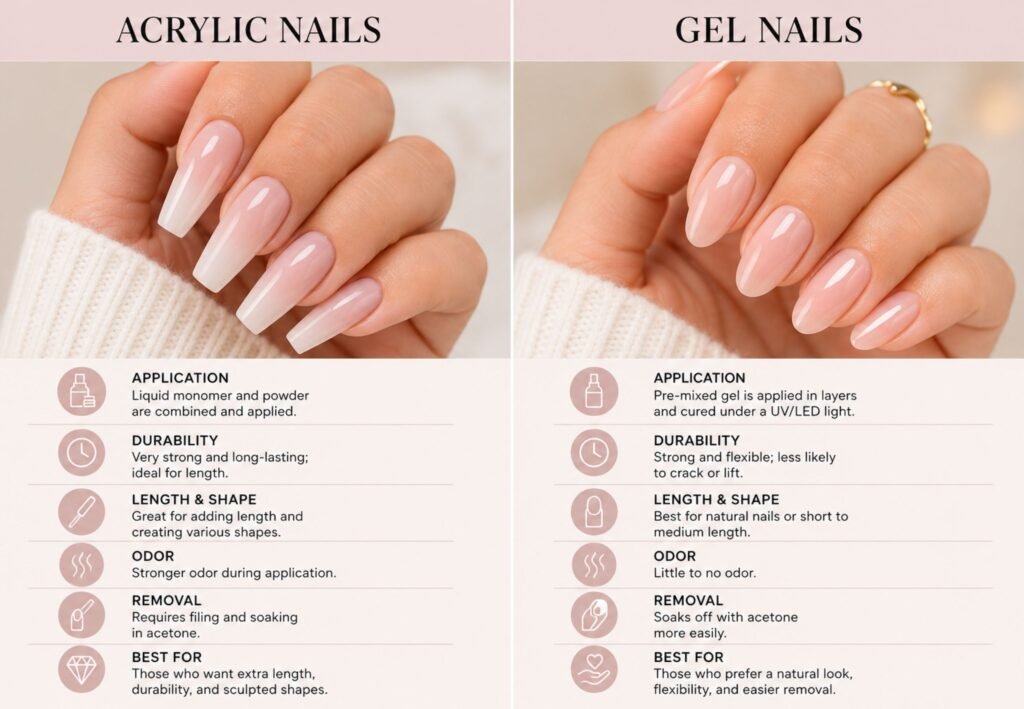 acrylic nails vs gel nails comparison