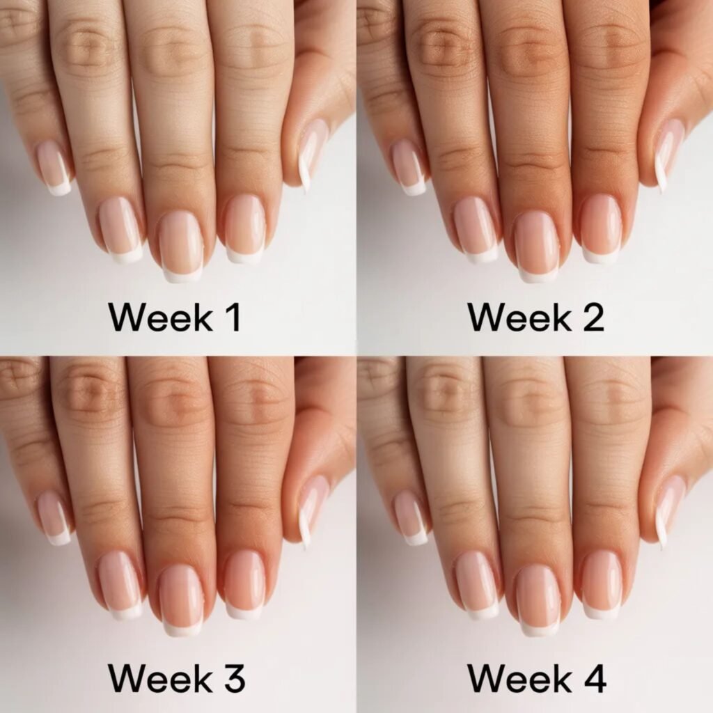Acrylic Overlay Nails growth and fill timeline