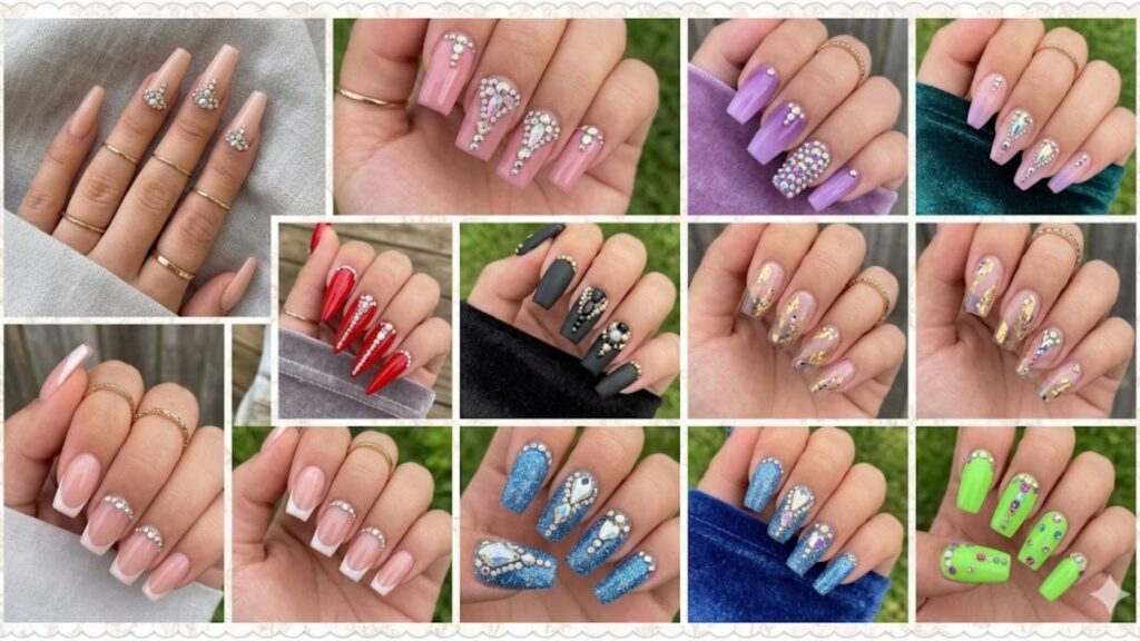 acrylic rhinestone nails inspiration for every occasion
