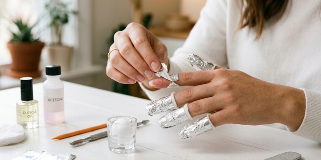 how do i take off acrylic nails safely at home