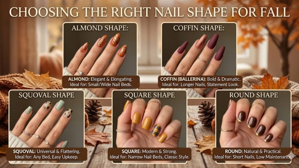 fall acrylic nail shapes coffin almond square and stiletto nails*
